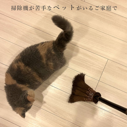 山本勝之助商店 棕櫚4玉長柄ほうき 皮巻きタイプ